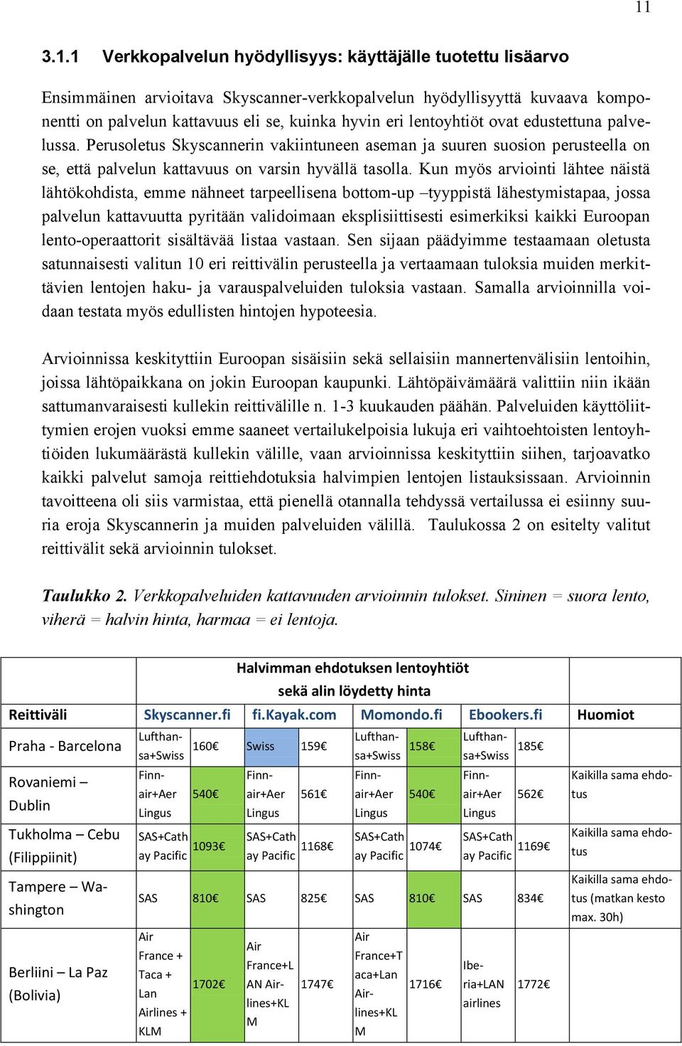 Kun myös arviointi lähtee näistä lähtökohdista, emme nähneet tarpeellisena bottom-up tyyppistä lähestymistapaa, jossa palvelun kattavuutta pyritään validoimaan eksplisiittisesti esimerkiksi kaikki