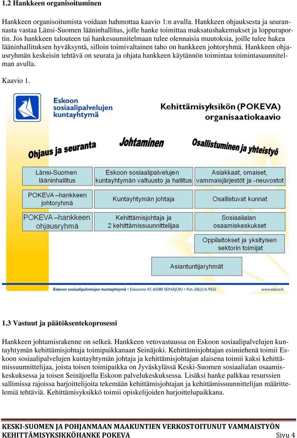 Jos hankkeen talouteen tai hankesuunnitelmaan tulee olennaisia muutoksia, joille tulee hakea lääninhallituksen hyväksyntä, silloin toimivaltainen taho on hankkeen johtoryhmä.