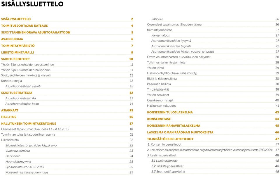 Asuinhuoneistojen koko 14 ASIAKKAAT 15 HALLITUS 16 HALLITUKSEN TOIMINTAKERTOMUS 17 Olennaiset tapahtumat tilikaudella 1.1.-31.12.