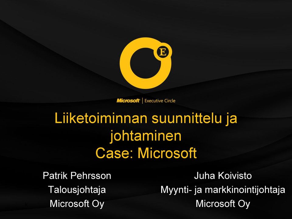 Pehrsson Talousjohtaja Microsoft Oy