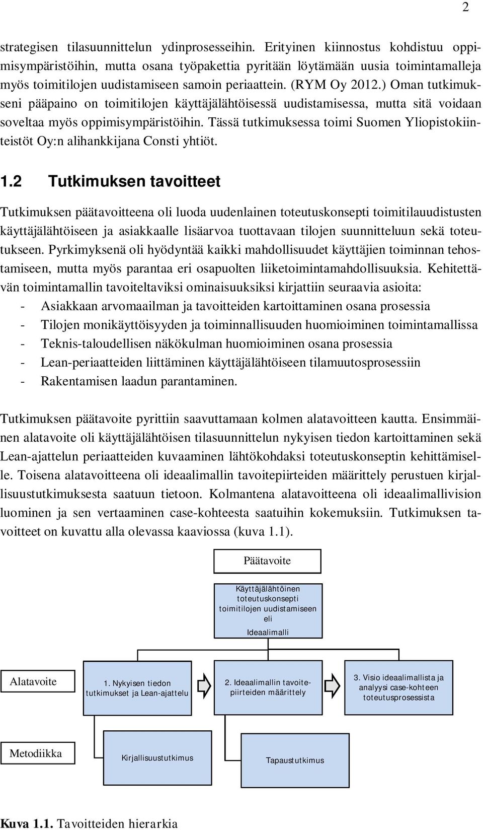 ) Oman tutkimukseni pääpaino on toimitilojen käyttäjälähtöisessä uudistamisessa, mutta sitä voidaan soveltaa myös oppimisympäristöihin.