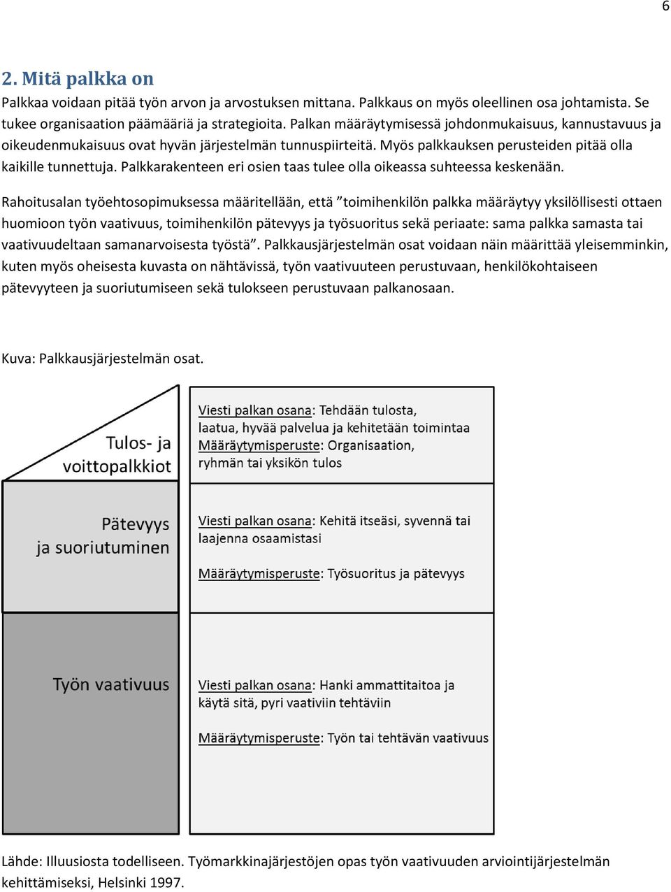 Palkkarakenteen eri osien taas tulee olla oikeassa suhteessa keskenään.
