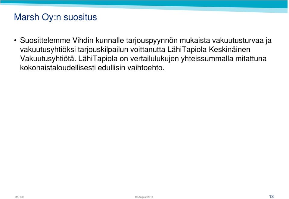 voittanutta LähiTapiola Keskinäinen Vakuutusyhtiötä.