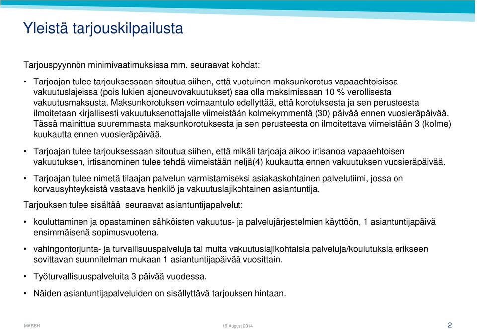 verollisesta vakuutusmaksusta.