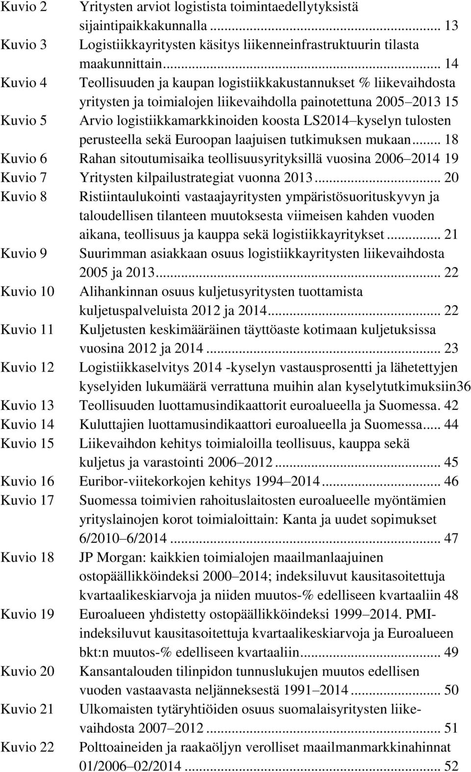 kyselyn tulosten perusteella sekä Euroopan laajuisen tutkimuksen mukaan... 18 Kuvio 6 Rahan sitoutumisaika teollisuusyrityksillä vuosina 2006 2014 19 Kuvio 7 Yritysten kilpailustrategiat vuonna 2013.