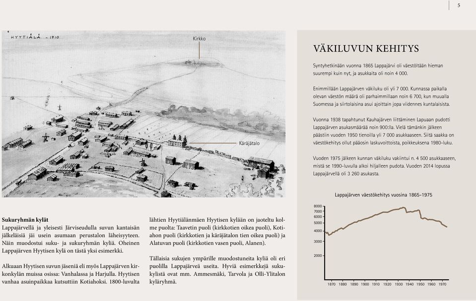 Käräjätalo Vuonna 1938 tapahtunut Kauhajärven liittäminen Lapuaan pudotti Lappajärven asukasmäärää noin 900:lla. Vielä tämänkin jälkeen päästiin vuoden 1950 tienoilla yli 7 000 asukkaaseen.