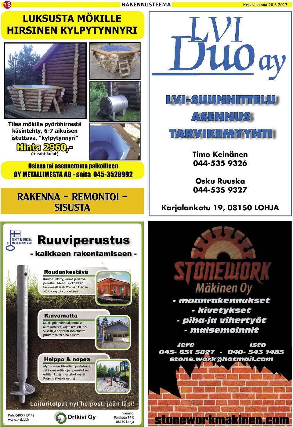 TARVIKEMYYNTI Timo Keinänen 044-535 9326 Osku Ruuska