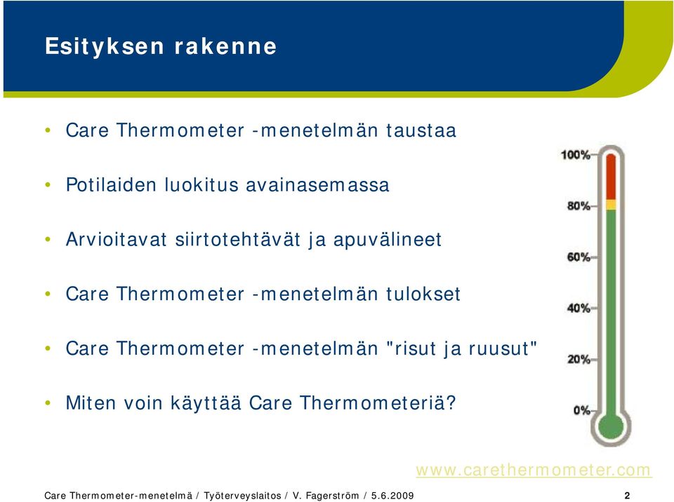 Thermometer -menetelmän "risut ja ruusut" Miten voin käyttää Care Thermometeriä? www.