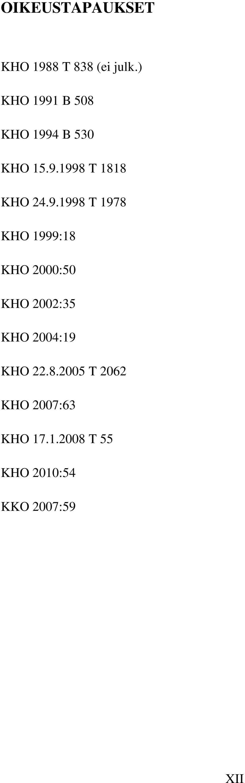 9.1998 T 1978 KHO 1999:18 KHO 2000:50 KHO 2002:35 KHO