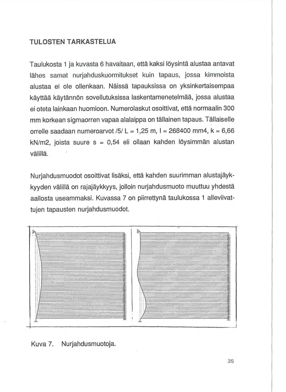 Numerolaskut osoittivat, etta normaalin 300 mm korkean sigmaorren vapaa alalaippa on tallainen tapaus.