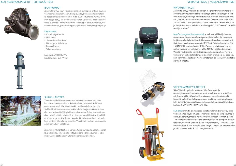 Valikoimistamme löytyy Split case pumppuja, vertikaali turbiineja, potkuripumppuja ja erilaisia keskipakopumppuja.