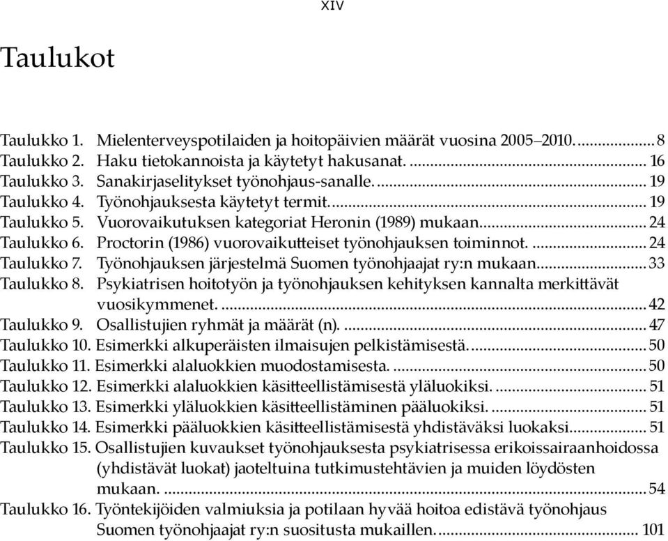 Proctorin (1986) vuorovaikutteiset työnohjauksen toiminnot.... 24 Taulukko 7. Työnohjauksen järjestelmä Suomen työnohjaajat ry:n mukaan.... 33 Taulukko 8.