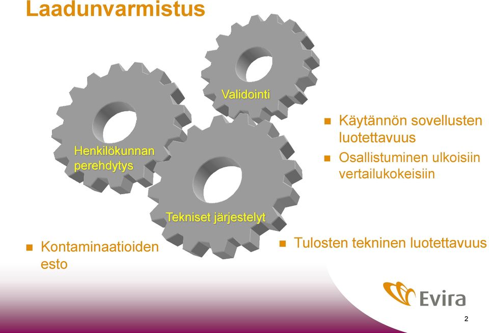 ulkoisiin vertailukokeisiin Tekniset järjestelyt