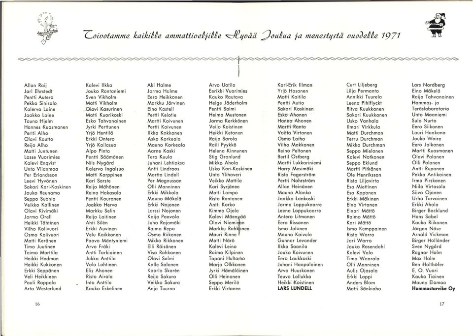 1 " Jarl Ehrstedt Jouko Rontoniemi Jorma Hclme Eerikki Vuorimies Yrjö Hasanen Liljo Permanto Emo Mokelo A ' 1 1 ' T 1 D " X L Pentti Autero Sven Vikholm Eero Heikkonen Kauko Routovo Motti Kaitila