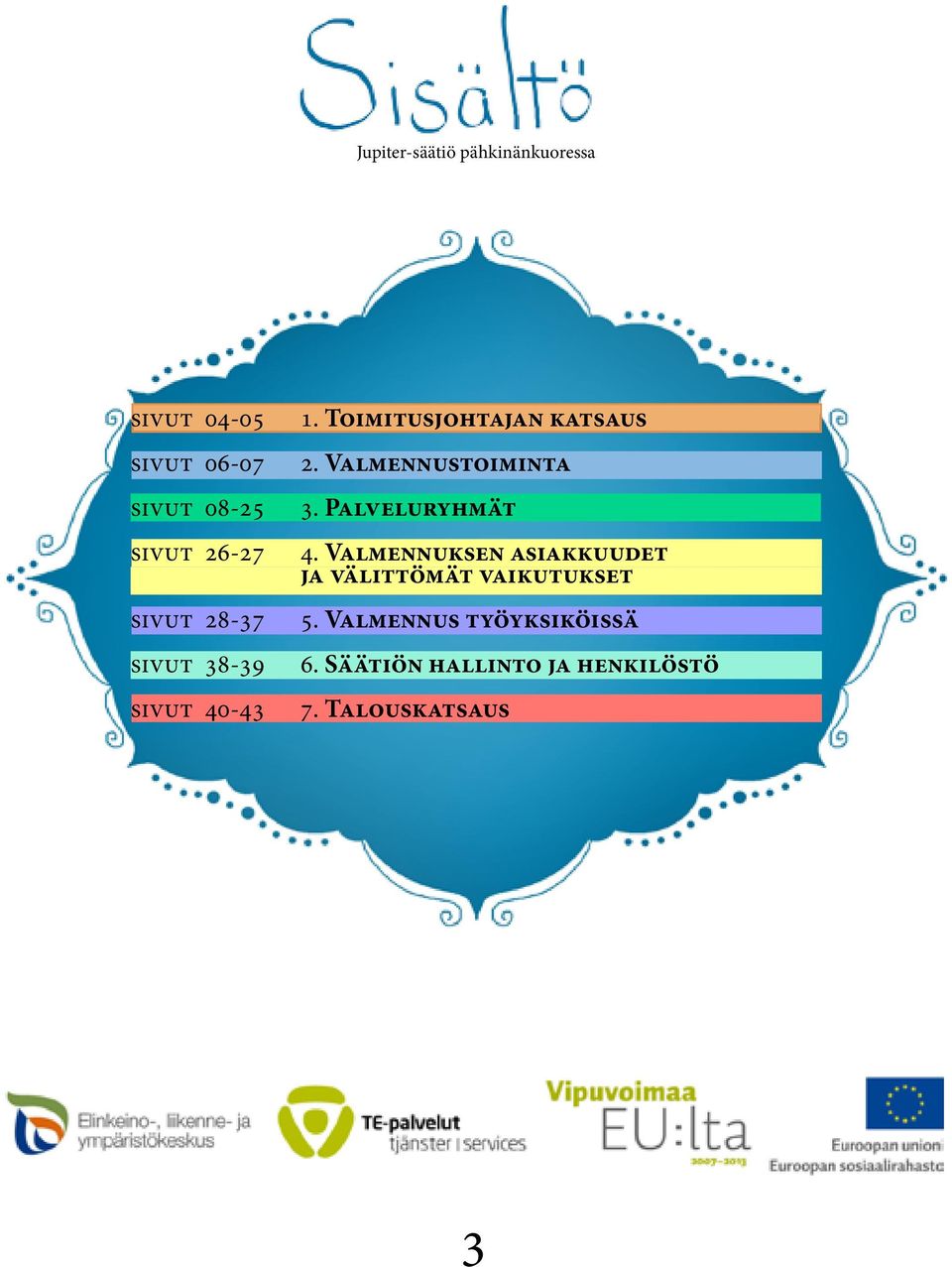 Valmennustoiminta 3. Palveluryhmät 4.