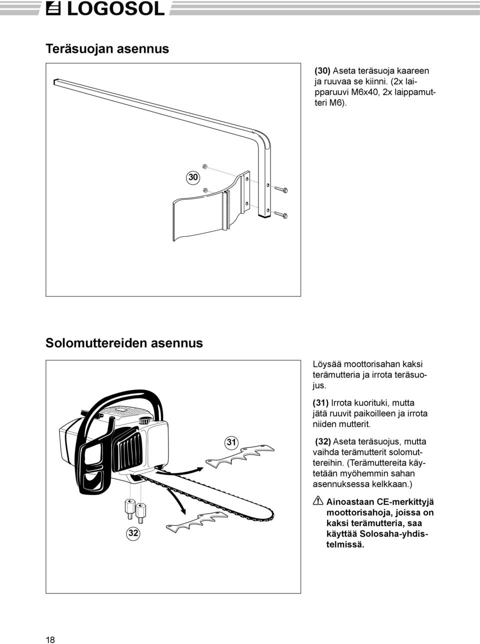 (31) Irrota kuorituki, mutta jätä ruuvit paikoilleen ja irrota niiden mutterit.