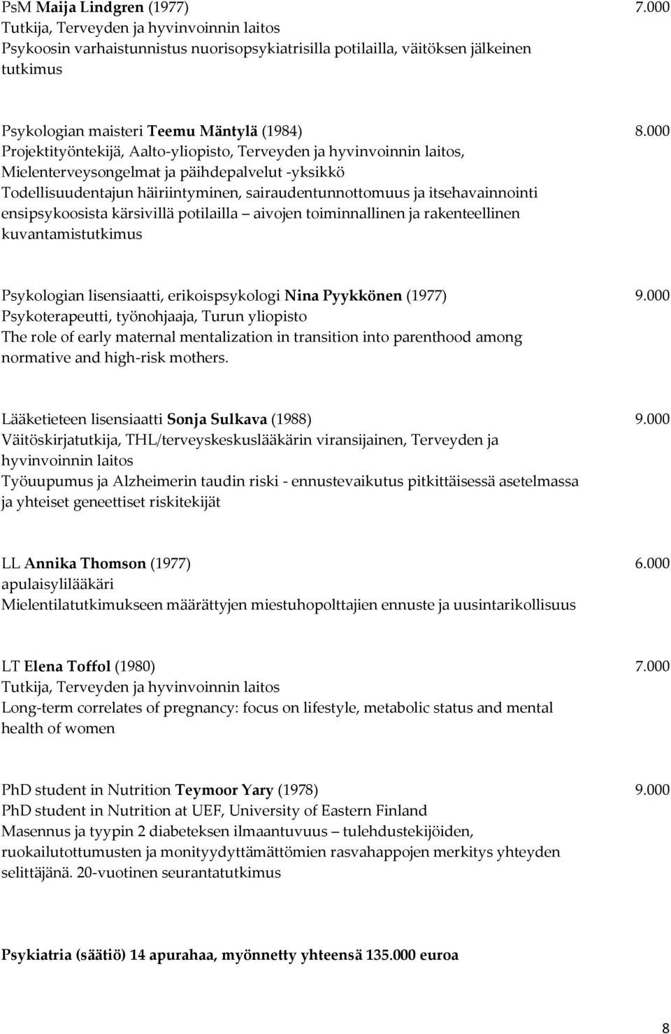 000 Projektityöntekijä, Aalto-yliopisto, Terveyden ja hyvinvoinnin laitos, Mielenterveysongelmat ja päihdepalvelut -yksikkö Todellisuudentajun häiriintyminen, sairaudentunnottomuus ja