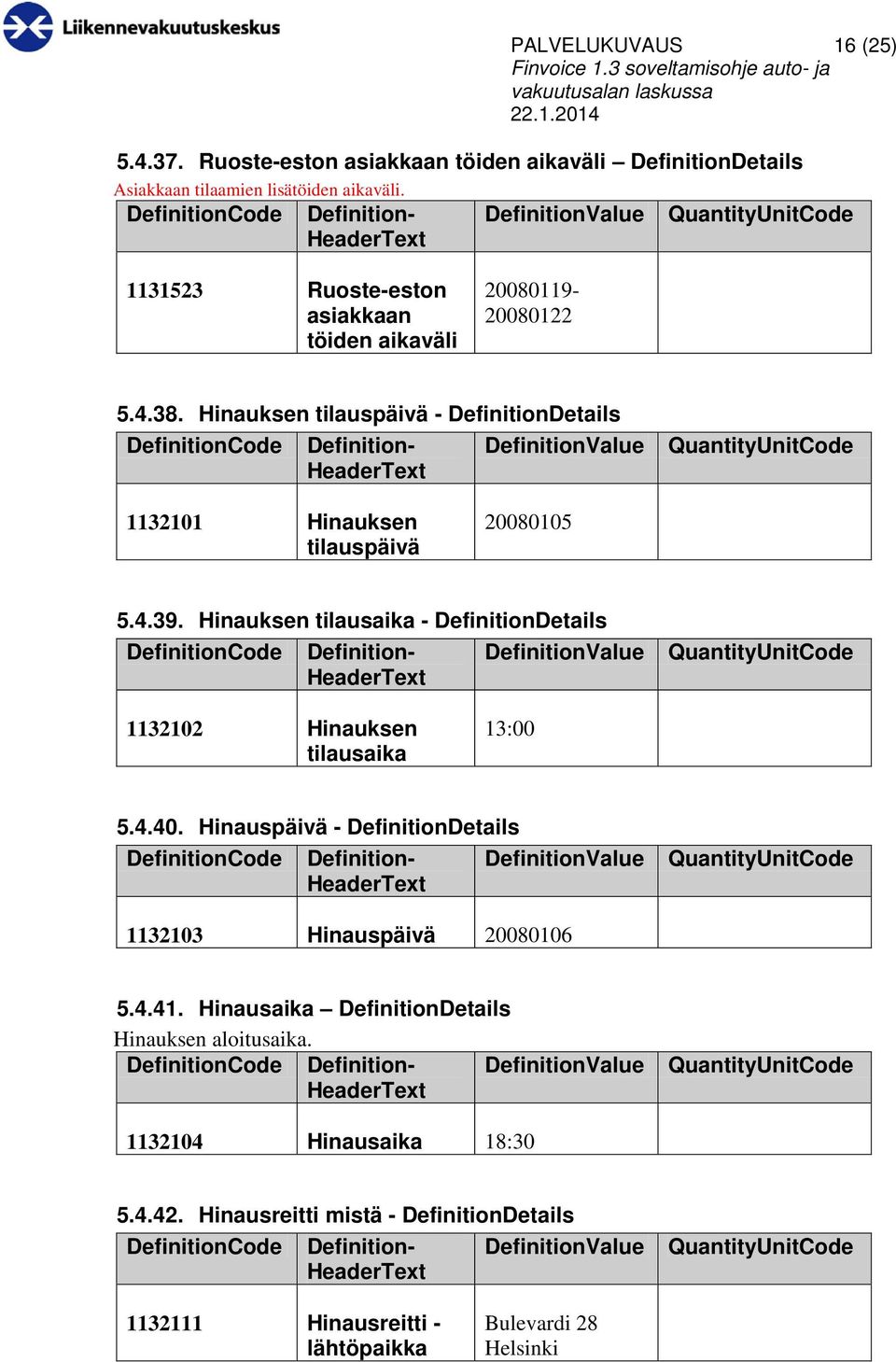 4.39. Hinauksen tilausaika - DefinitionDetails 1132102 Hinauksen tilausaika 13:00 5.4.40. Hinauspäivä - DefinitionDetails 1132103 Hinauspäivä 20080106 5.4.41.