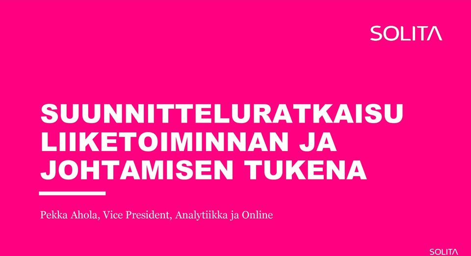 JOHTAMISEN TUKENA Pekka