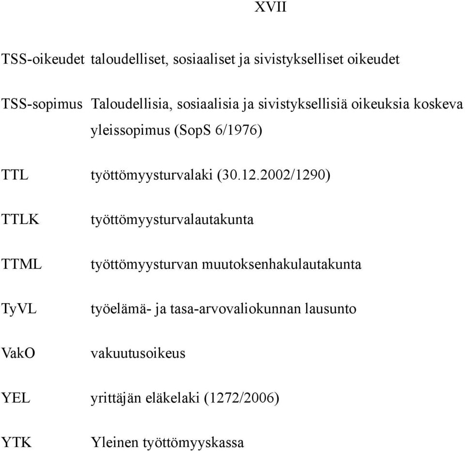 12.2002/1290) TTLK työttömyysturvalautakunta TTML työttömyysturvan muutoksenhakulautakunta TyVL työelämä-