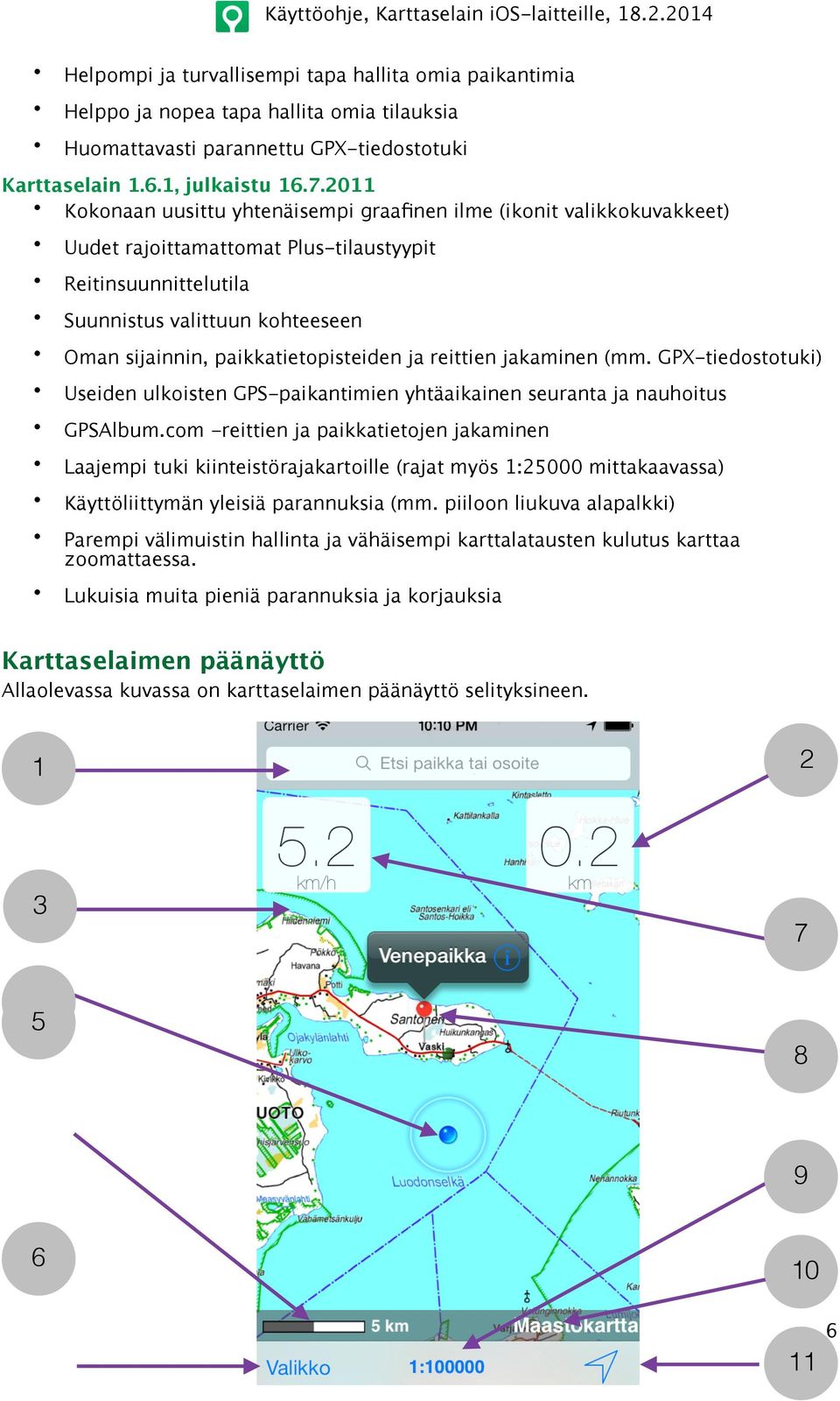 paikkatietopisteiden ja reittien jakaminen (mm. GPX-tiedostotuki) Useiden ulkoisten GPS-paikantimien yhtäaikainen seuranta ja nauhoitus GPSAlbum.