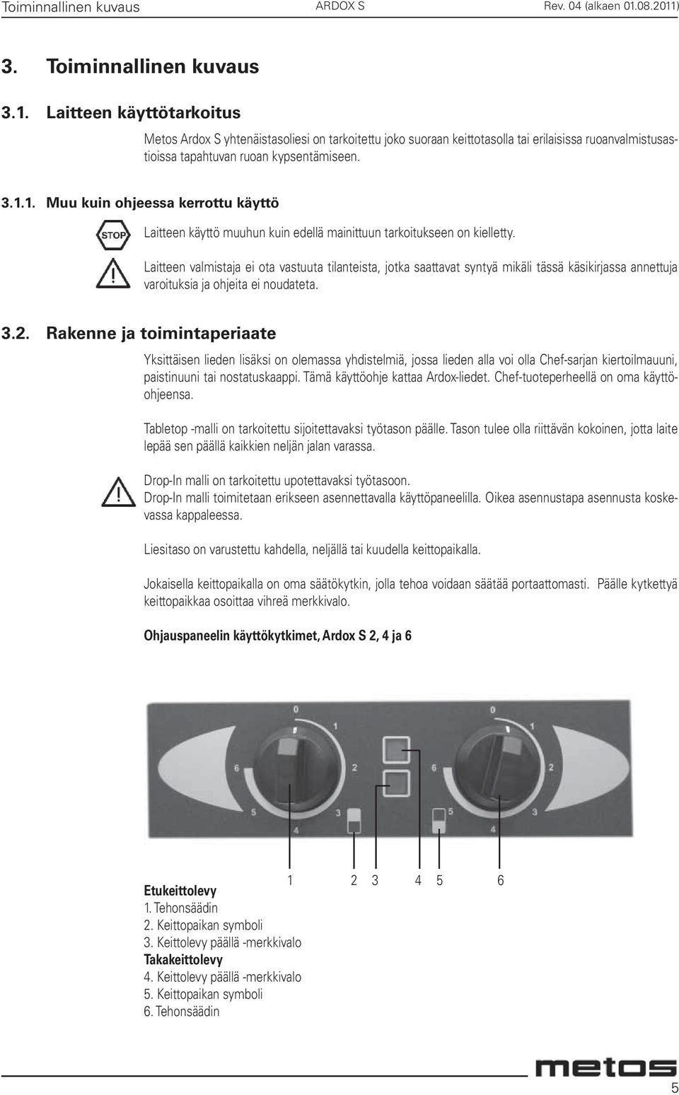 3.1.1. Muu kuin ohjeessa kerrottu käyttö Laitteen käyttö muuhun kuin edellä mainittuun tarkoitukseen on kielletty.