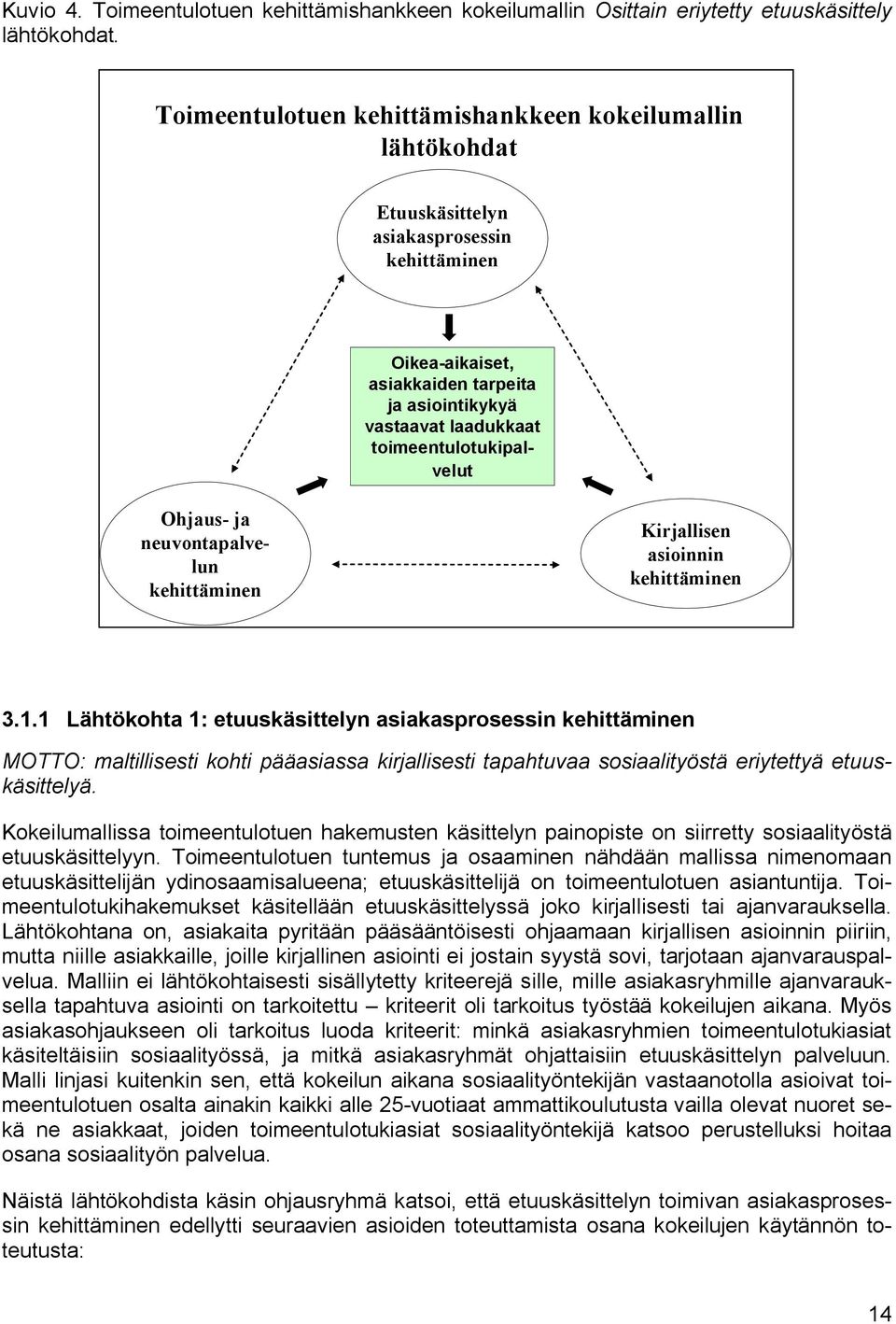 toimeentulotukipalvelut Ohjaus ja neuvontapalvelun kehittäminen Kirjallisen asioinnin kehittäminen 3.1.