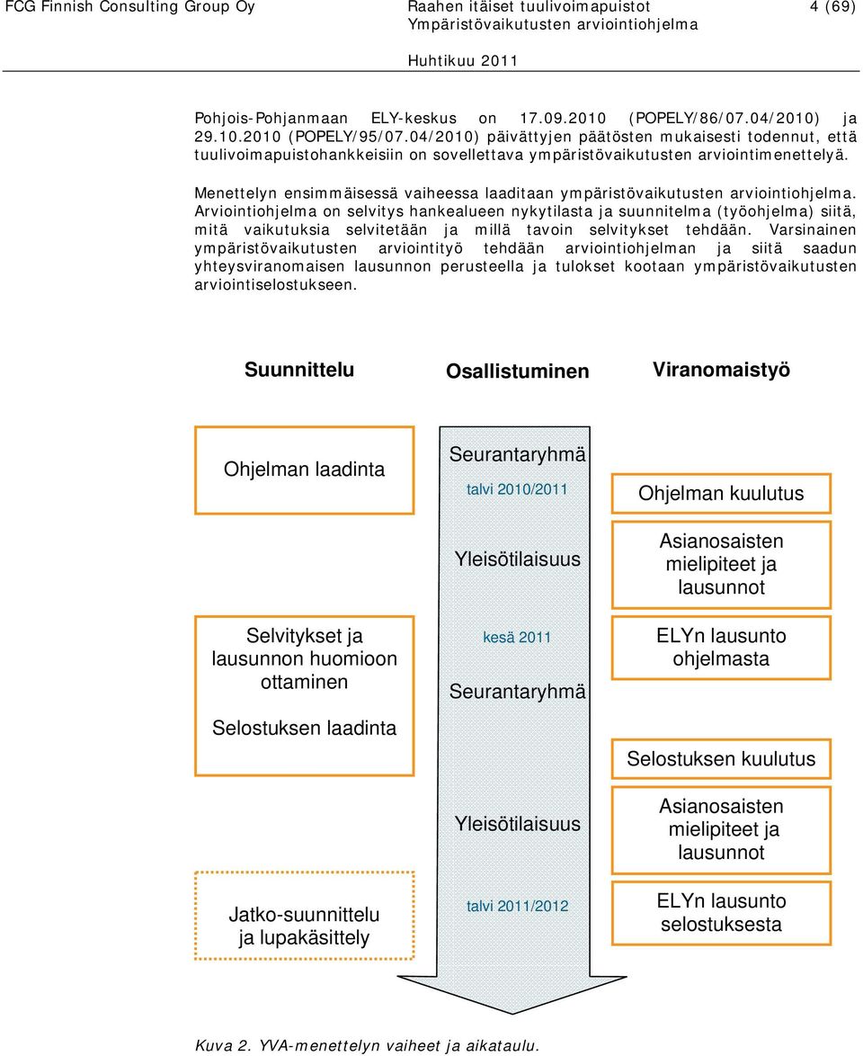 Menettelyn ensimmäisessä vaiheessa laaditaan ympäristövaikutusten arviointiohjelma.