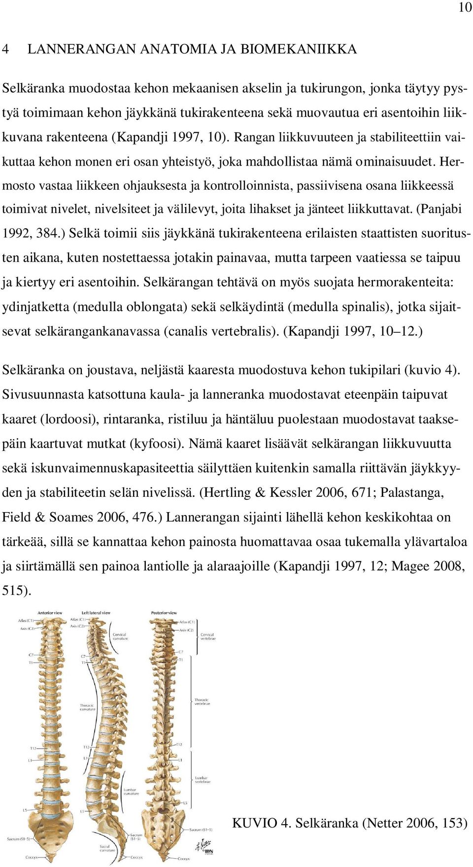 Hermosto vastaa liikkeen ohjauksesta ja kontrolloinnista, passiivisena osana liikkeessä toimivat nivelet, nivelsiteet ja välilevyt, joita lihakset ja jänteet liikkuttavat. (Panjabi 1992,384.