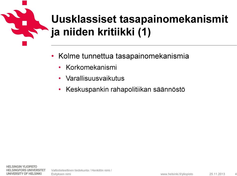 tasapainomekanismia Korkomekanismi