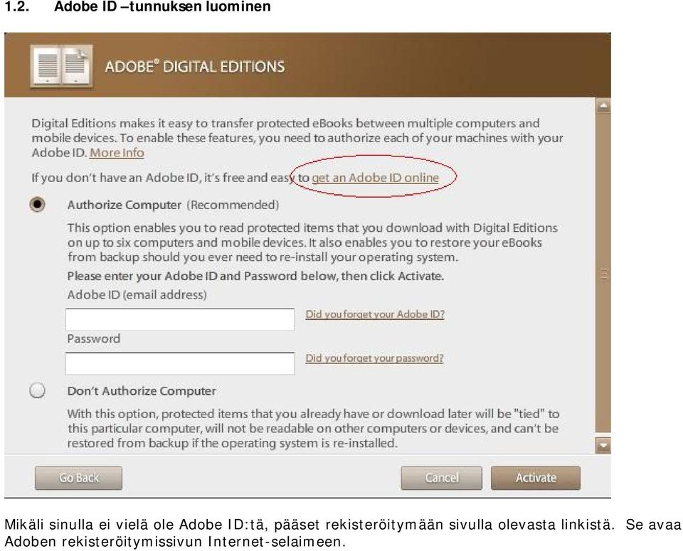 rekisteröitymään sivulla olevasta linkistä.