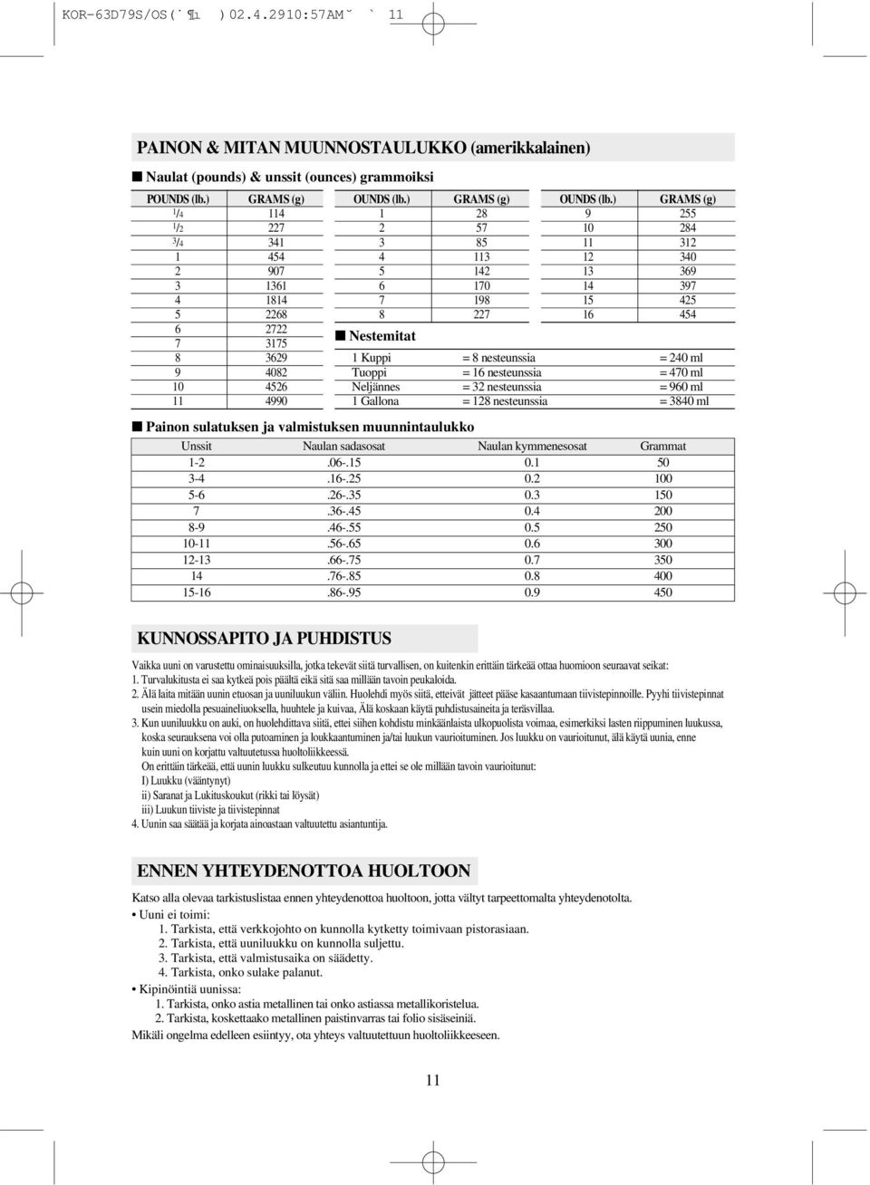 kymmenesosat Grammat 1-2.06-.15 0.1 50 3-4.16-.25 0.2 100 5-6.26-.35 0.3 150 7.36-.45 0.4 200 8-9.46-.55 0.5 250 10-11.56-.65 0.6 300 12-13.66-.75 0.7 350 14.76-.85 0.8 400 15-16.86-.95 0.