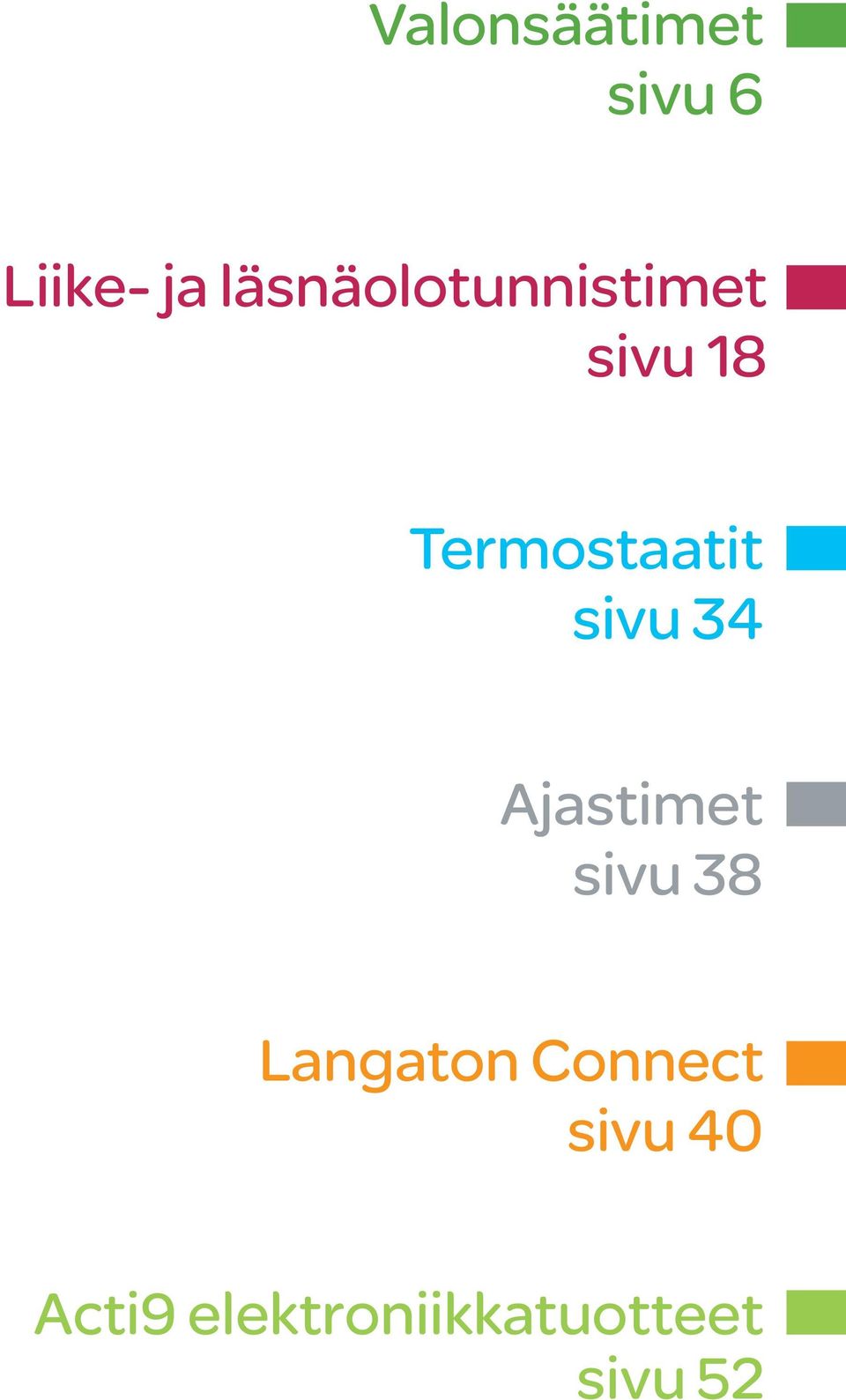 Termostaatit sivu 34 Ajastimet sivu 38