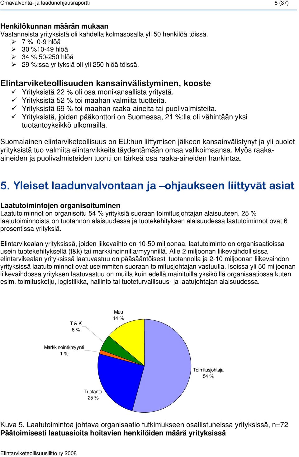 Yrityksistä 52 % toi maahan valmiita tuotteita. Yrityksistä 69 % toi maahan raaka-aineita tai puolivalmisteita.