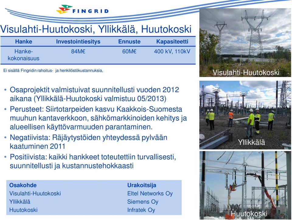 Kaakkois-Suomesta muuhun kantaverkkoon, sähkömarkkinoiden kehitys ja alueellisen käyttövarmuuden parantaminen.
