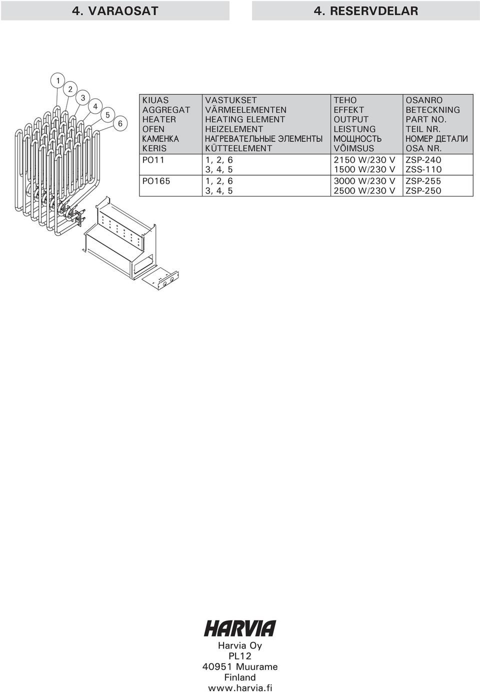 3, 4, 5 VSTUKSET VÄRMEELEMENTEN HETING ELEMENT HEIZELEMENT ÍÀÃÐÅÂÀÒÅËÜÍÛÅ ÝËÅÌÅÍÒÛ KÜTTEELEMENT