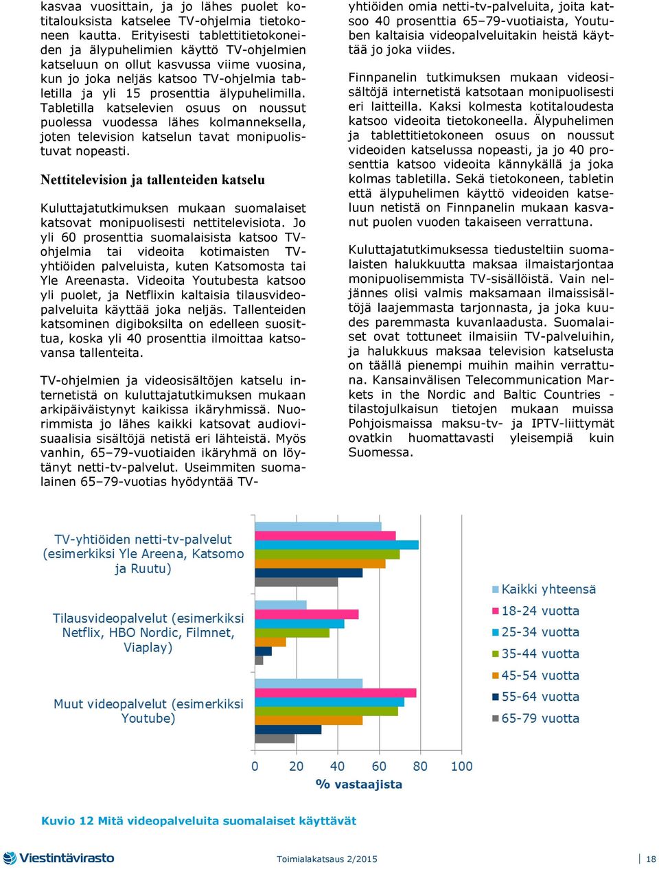 Tabletilla katselevien osuus on noussut puolessa vuodessa lähes kolmanneksella, joten television katselun tavat monipuolistuvat nopeasti.
