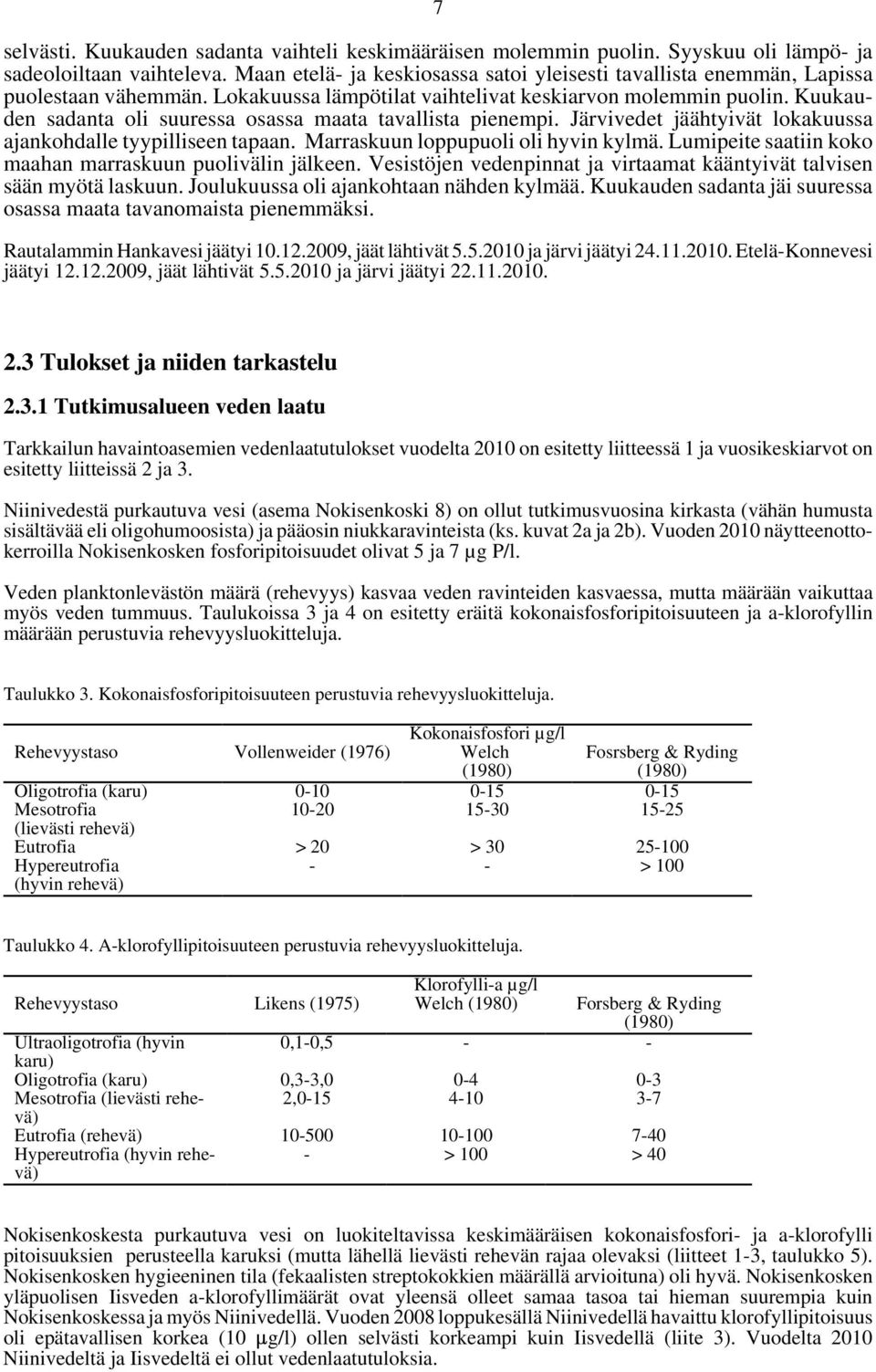 Kuukauden sadanta oli suuressa osassa maata tavallista pienempi. Järvivedet jäähtyivät lokakuussa ajankohdalle tyypilliseen tapaan. Marraskuun loppupuoli oli hyvin kylmä.