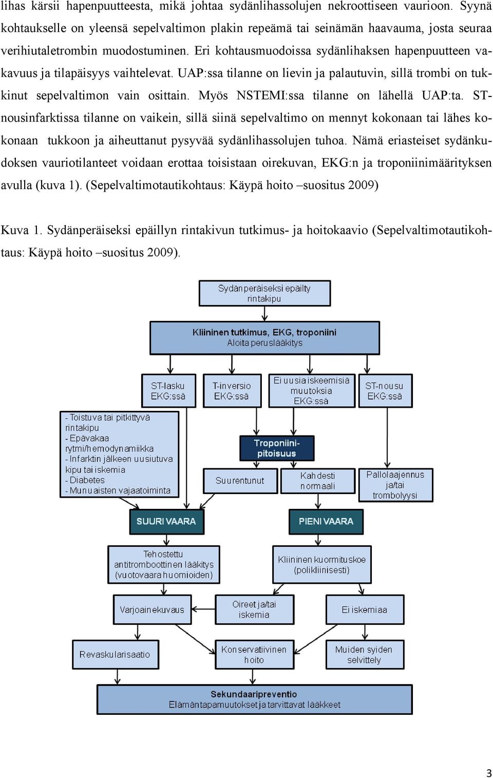 Eri kohtausmuodoissa sydänlihaksen hapenpuutteen vakavuus ja tilapäisyys vaihtelevat. UAP:ssa tilanne on lievin ja palautuvin, sillä trombi on tukkinut sepelvaltimon vain osittain.