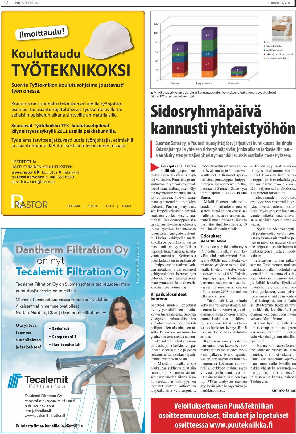 Sidosryhmäpäivä kannusti yhteistyöhön Suomen Sahat ry ja Puuteollisuusyrittäjät ry järjestivät huhtikuussa Helsingin Kalastajatorpalla yhteisen sidosryhmäpäivän, jonka aikana tarkasteltiin puualan