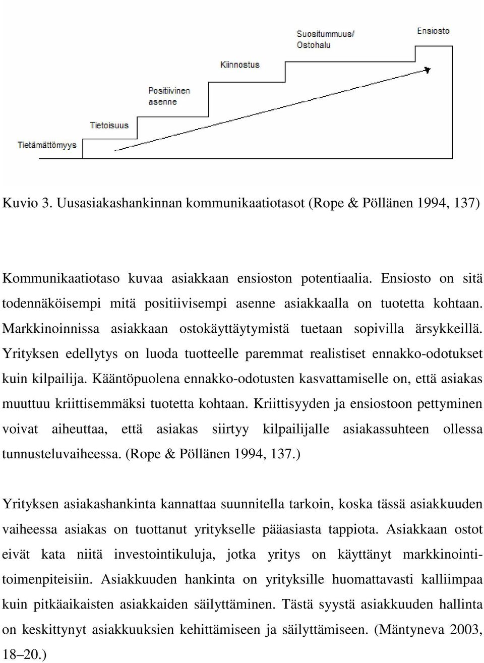 Yrityksen edellytys on luoda tuotteelle paremmat realistiset ennakko-odotukset kuin kilpailija.