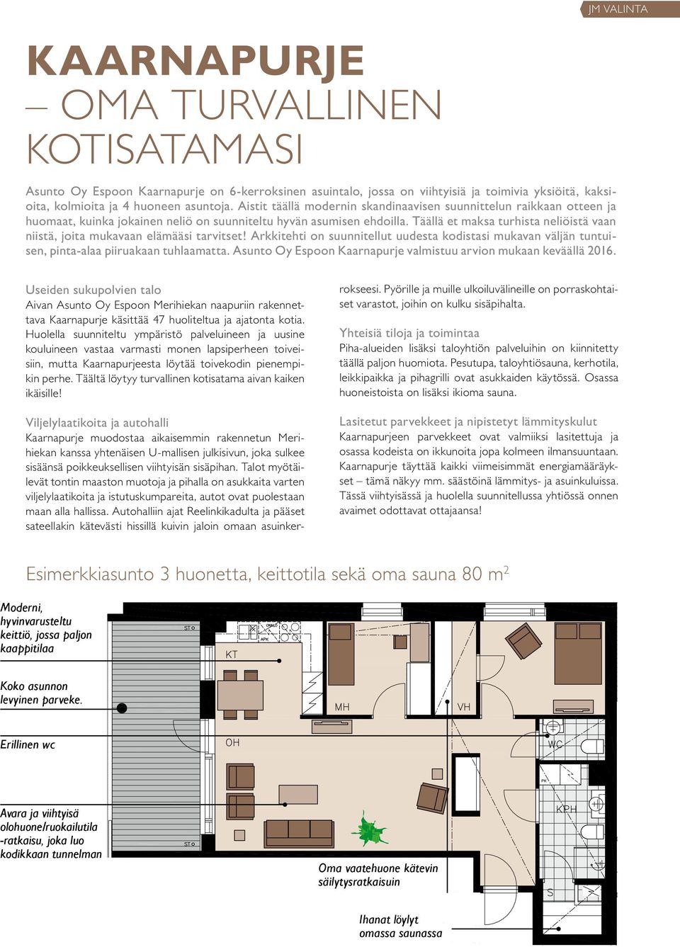 Täällä et maksa turhista neliöistä vaan niistä, joita mukavaan elämääsi tarvitset! Arkkitehti on suunnitellut uudesta kodistasi mukavan väljän tuntuisen, pinta-alaa piiruakaan tuhlaamatta.