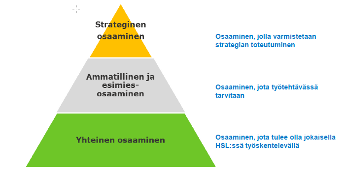 7 3 Kehittäminen 3.1 Osaamisen kehittäminen Osaamisen kehittämistä tarkasteltiin strategisen, ammatillisen ja yhteisen osaamisen kautta.