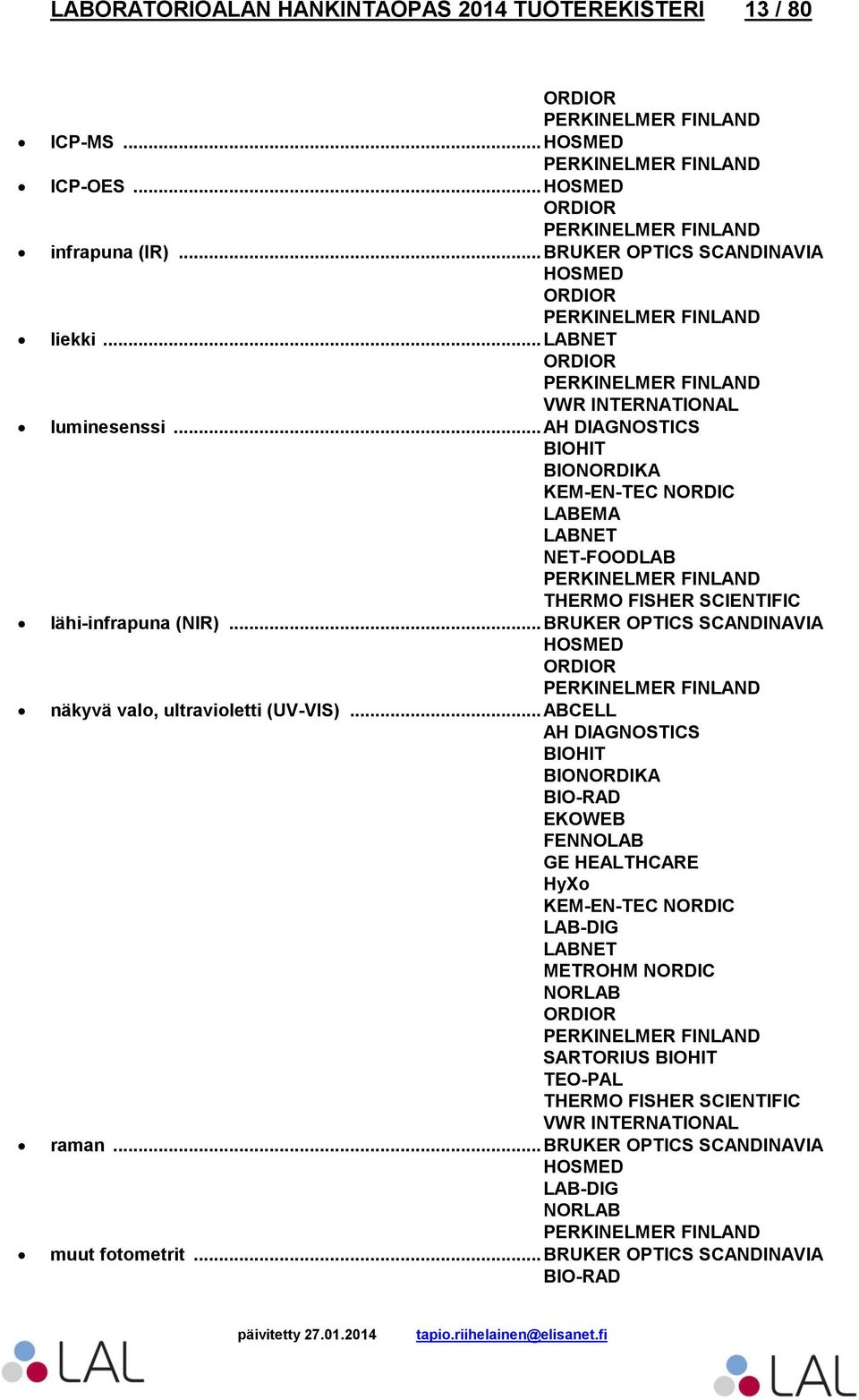 .. BIOHIT NET-FOODLAB lähi-infrapuna (NIR).