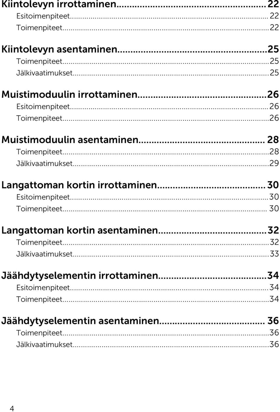 ..29 Langattoman kortin irrottaminen... 30 Esitoimenpiteet...30 Toimenpiteet... 30 Langattoman kortin asentaminen...32 Toimenpiteet.