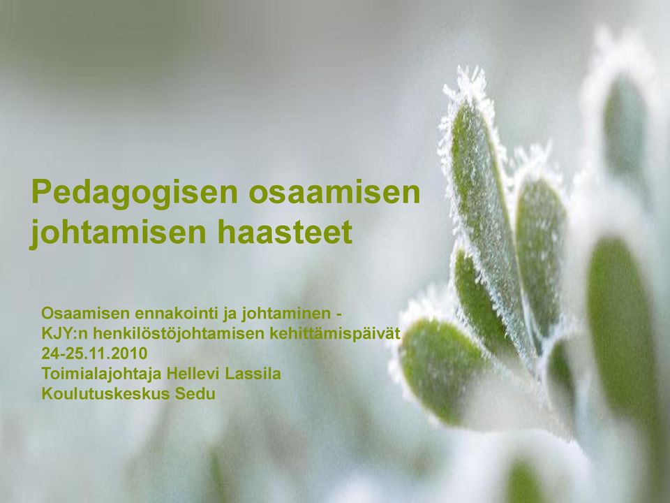 henkilöstöjohtamisen kehittämispäivät 24-25.11.