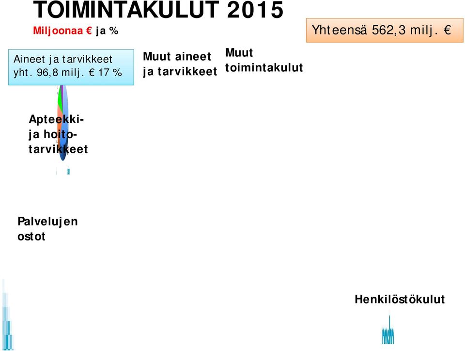 17 % Muut aineet ja tarvikkeet Muut toimintakulut