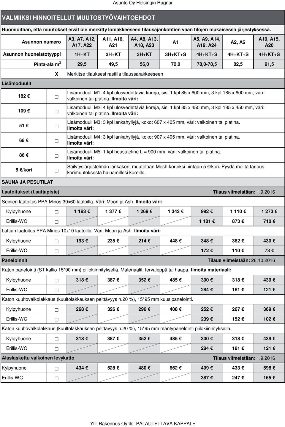 4H+KT+S 4H+KT+S 29,5 49,5 56,0 72,0 78,0-78,5 82,5 91,5 Merkitse tilauksesi rastilla tilaussarakkeeseen Lisämoduulit 182 109 51 68 86 5 /kori Lisämoduuli M1: 4 kpl ulosvedettäviä koreja, sis.