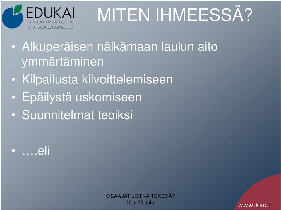 ymmärtäminen Kilpailusta