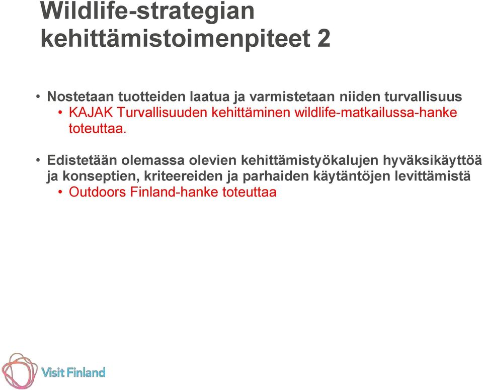 wildlife-matkailussa-hanke toteuttaa.